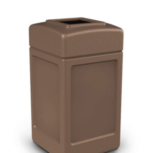 Commercial Zone Square Waste Container, Open Top Lid, 42 gal